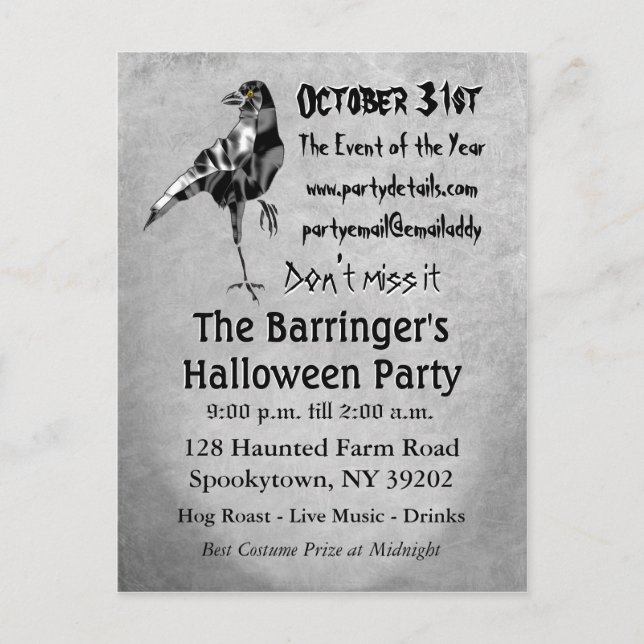 Convite Crow Halloween (Frente)