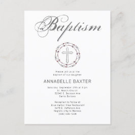 Convite Cruzado para Batismo de Cinza na moda