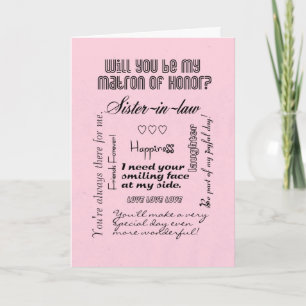 Convite Cunhada, Você Será a Dama de Honra, Rosa,