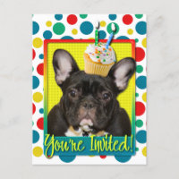 Convite Cupcake 2 Anos - Buldogue Francês