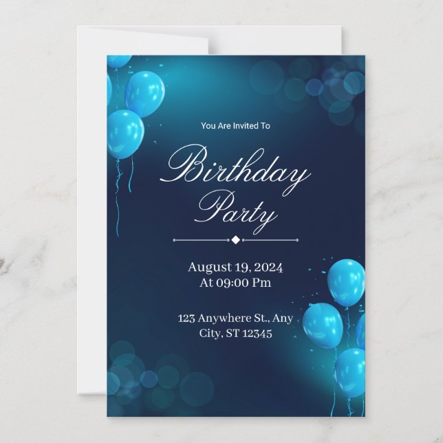 Convite Custom Birthday Invitation Card (Frente)