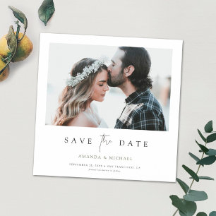 Convite Custom Minimalist Modern Photo Save the Date