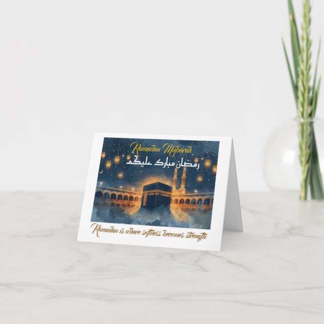Convite Custom Ramadan Mubarak Card – Personalized Arabic  (Frente)