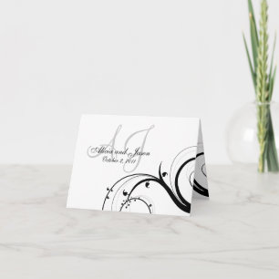 Convite Custom Swirl Wedding RSVP Note Cards