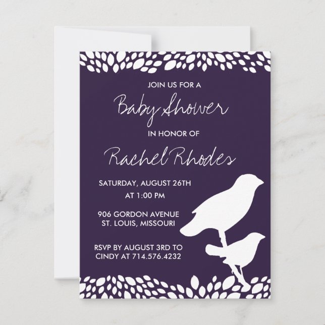 Convite customizável do chá de fraldas da flor (Frente)