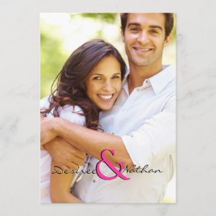 Convite customizável vertical do casamento da fot