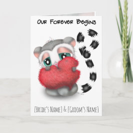 Convite Cute Lemur Wedding Invitation - Sweet Love Heart