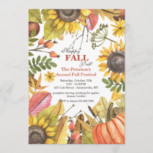 Convite da aguarela do outono