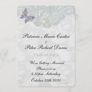 Convite da borboleta & do casamento do laço (ambos
