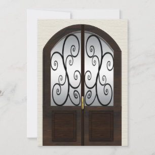 Convite da casa aberta - porta dobro extravagante