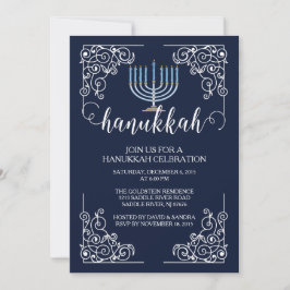 Convite da celebração de Menorah Hanukkah do