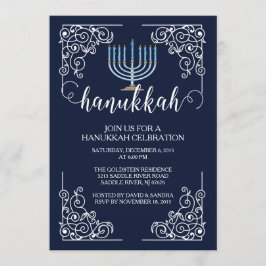 Convite da celebração de Menorah Hanukkah do