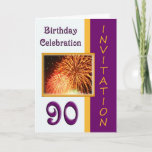 convite da celebração do aniversário do 90 -<br><div class="desc">Convite de aniversário simples mas elegante do 90</div>