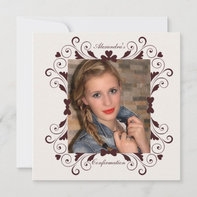 Convite da confirmação da foto do quadro do (Frente)