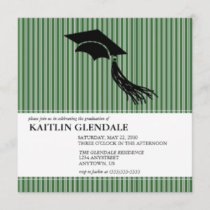 Convite da festa de formatura com boné e borla