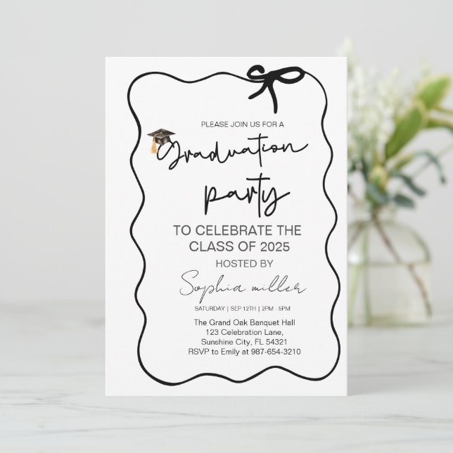 Convite da Festa de Graduação Turma de 2025, Laço  (Em pé/Frente)