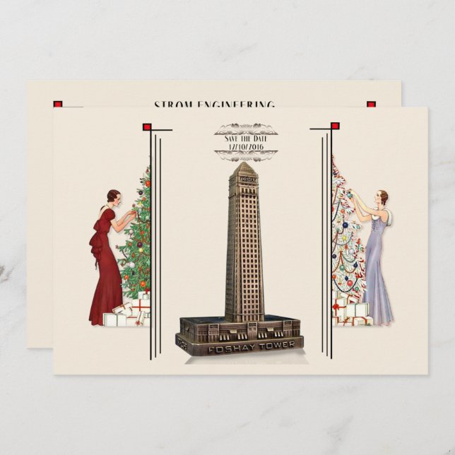 Convite da festa de Natal da engenharia de Strom (Frente/Verso)