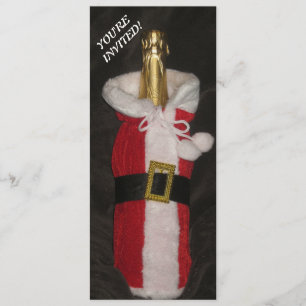 Convite da festa de Natal da garrafa de vinho do