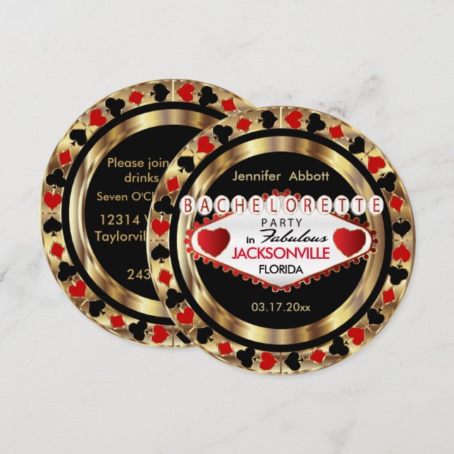 Convite da festa de solteira - cidade & estado de (Frente/Verso)