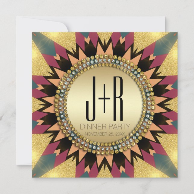 Convite da Festa Glitter Sunshine da Tribo da Terr (Frente)