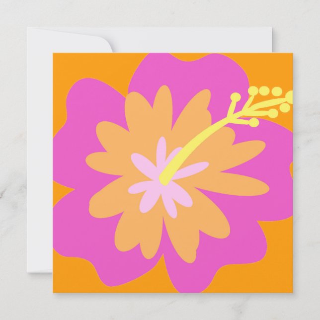 Convite da flor do hibiscus (Frente)