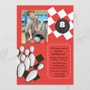 Convite da foto da boliche