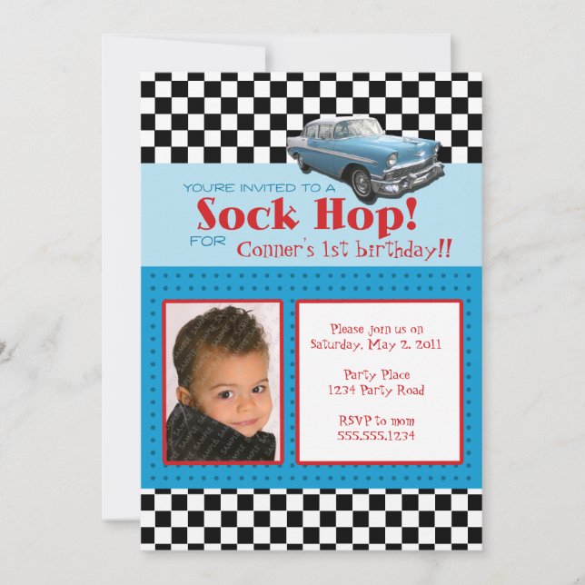 Convite da foto de StyleBirthday do 50 do (Frente)