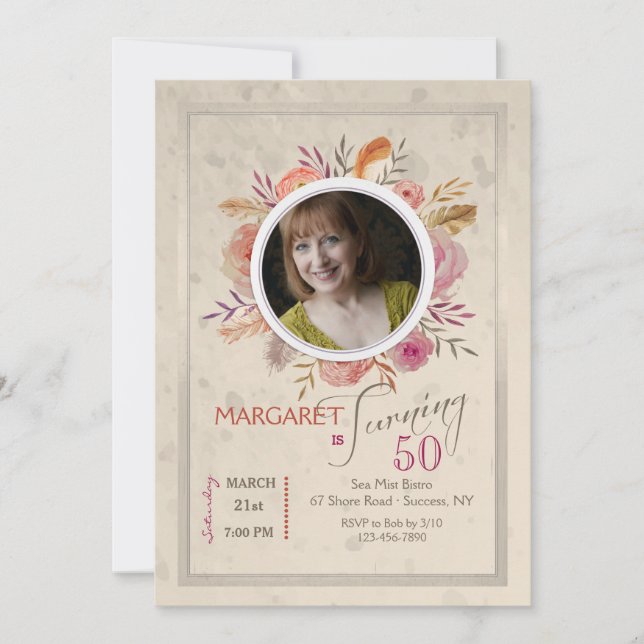 Convite da foto do fulgor do por do sol (Frente)