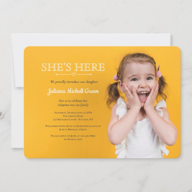 Convite da foto do partido da adopção (Frente)