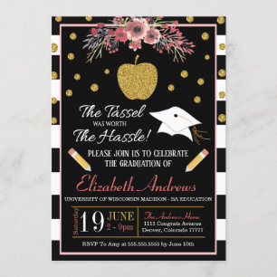 Convite da graduação da escola do professor flor