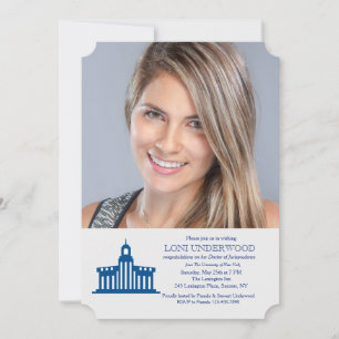 Convite da graduação da foto da construção da