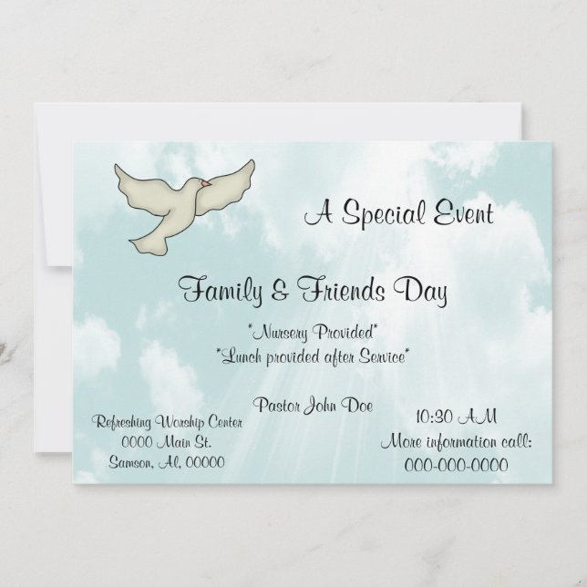 Convite da igreja que recolhe o evento especial (Frente)