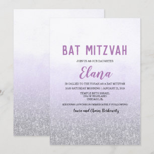 Convite da lavanda de Mitzvah Ombre do bastão