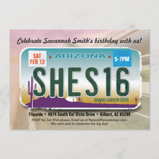 Convite da licença da arizona do aniversário da