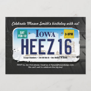 Convite da licença de Iowa do aniversário do