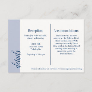 Convite da Marinha com Inserção, Casamento Carolin