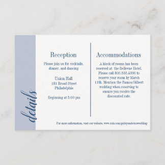 Convite da Marinha com Inserção, Casamento Carolin