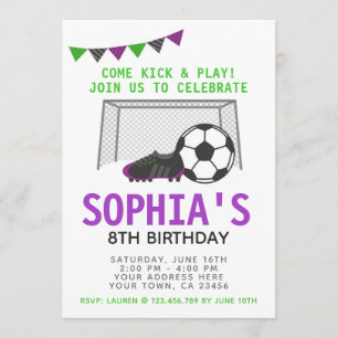 Convite da menina do futebol, festa de aniversári