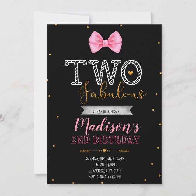 Convite da pequena miss dois fabuloso (Frente)