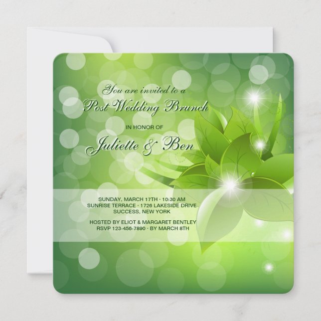 Convite da refeição matinal do casamento do cargo (Frente)