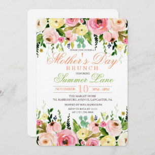 Convite da refeição matinal do dia das mães
