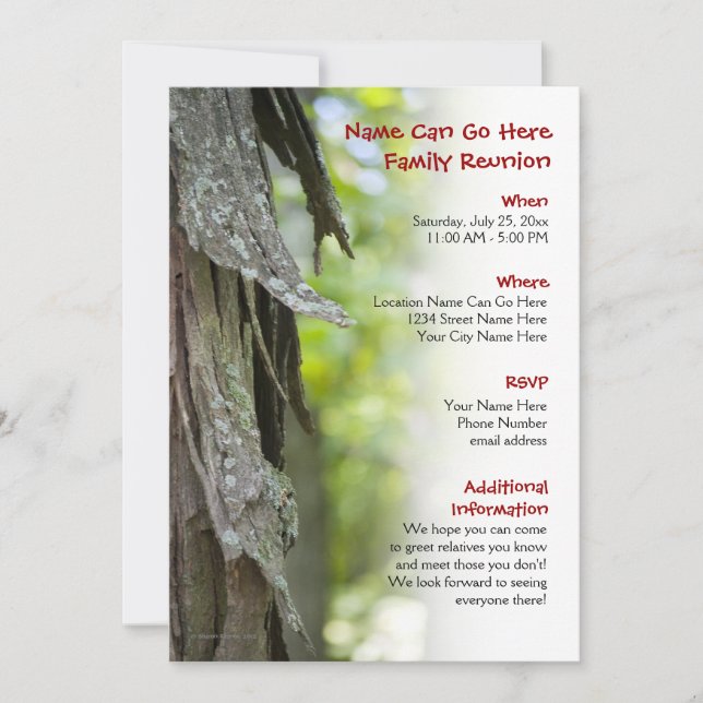 Convite da reunião de família da floresta (Frente)