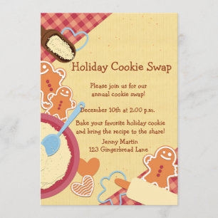 Convite da troca do biscoito do feriado