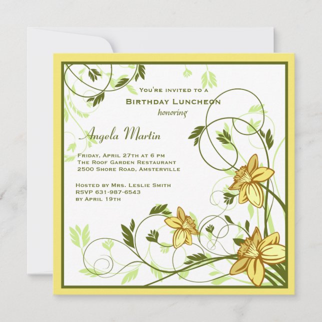 Convite Daffodills (Frente)