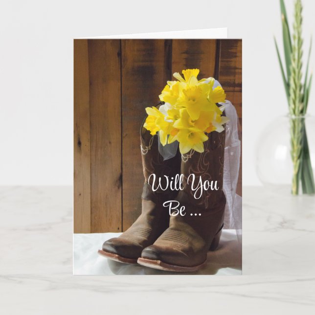 Convite Daffodils Cowboy Boots Você Será Minha Porta-Ponta (Frente)