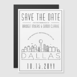 Convite Dallas Wedding | Skyline Estilizado Salvar a Data