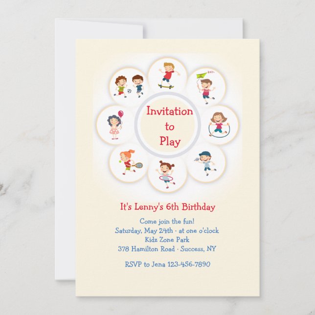 Convite das atividades do divertimento (Frente)