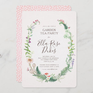 Convite das flores selvagens de chá alto do jardim