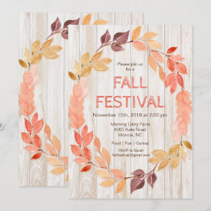 Convite das folhas de outono do festival da queda
