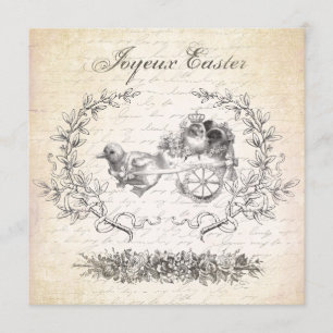 Convite das galinhas da páscoa do vintage